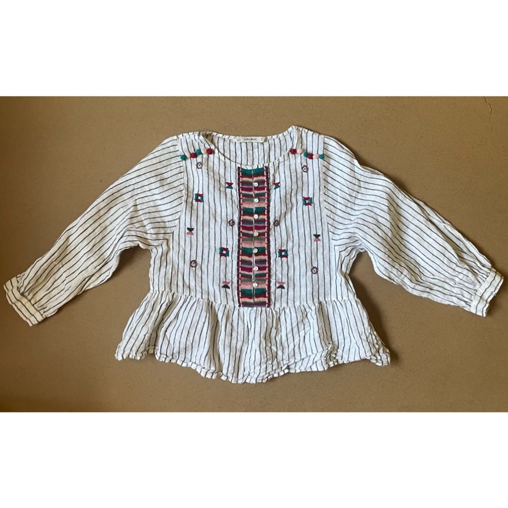 Zara Basic Embroidered Crop Top​